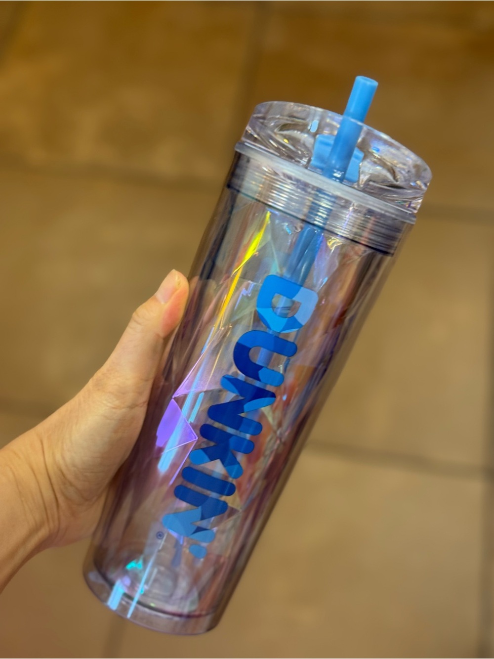 Dunkin Donuts Diamond Iridescent Insulated Tumbler 24 oz
